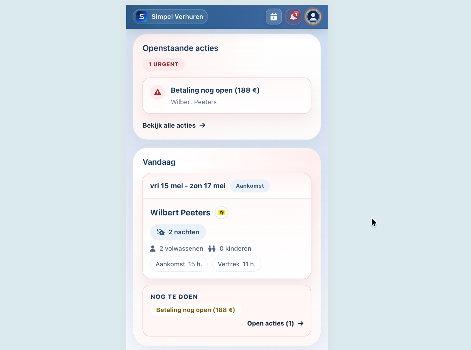 Mobiele app in Simpel Verhuren